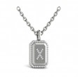 Diamond Medallion Alphabet Pendant Link Necklace, X