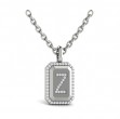 Diamond Medallion Alphabet Pendant Link Necklace, Z