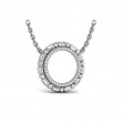 Diamond Baguette Double Open Circle Pendant Necklace