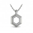 Diamond Open Honeycomb Pendant Necklace