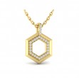 Diamond Open Honeycomb Pendant Necklace