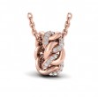 Channel Set Link with Diamonds Pendant Necklace