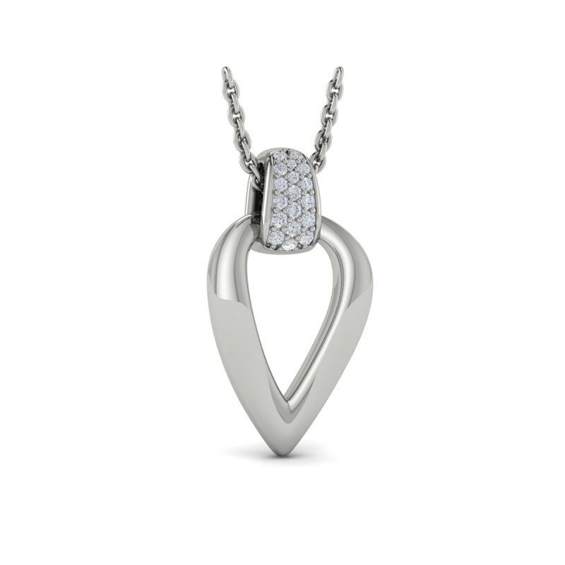 Diamond Accent Open Tear Drop Link Pendant