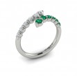 Diamond and Emerald Open Wrap Ring