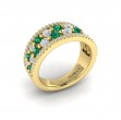 Diamond and Emerald Cluster Statement Ring