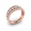 Diamond Three Row Ring