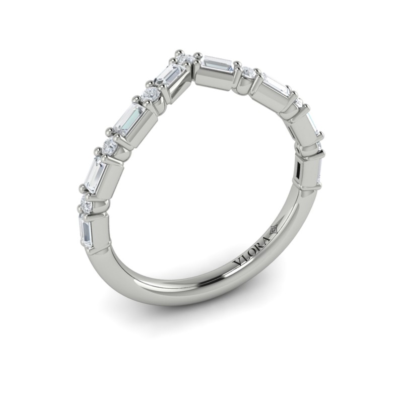 Diamond Baguette Chevron Ring