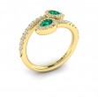 Diamond Wrapped Pear Emerald Ring