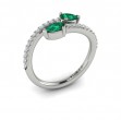 Diamond and Pear Emerald Wrap Ring