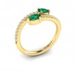 Diamond and Pear Emerald Wrap Ring