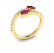 Diamond and Pear Ruby Wrap Ring