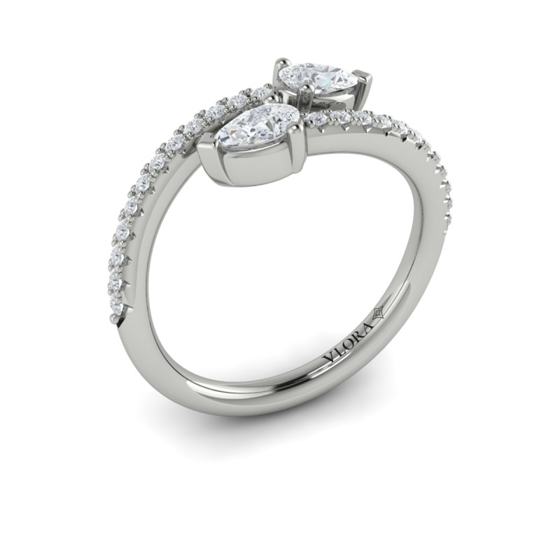 Pear Diamond Wrap Ring