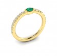 Diamond and Oval Emerald Centerstone Ring