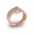 Diamond Three Row Diamond Pear Wrap Ring