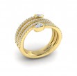 Diamond Three Row Diamond Pear Wrap Ring