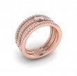 Diamond Open Three Row and Oval Centerstone Ring