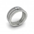 Diamond Open Three Row and Oval Centerstone Ring