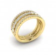 Diamond Open Three Row and Diamond Baguettes Ring