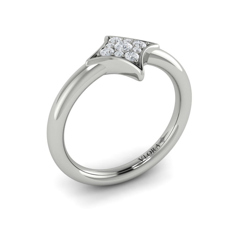 Channel Set Diamond Cluster Vlora Star Ring