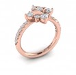 Floating Diamond Floral and Vlora Star Ring