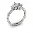 Floating Diamond Floral and Vlora Star Ring