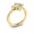 Floating Diamond Floral and Vlora Star Ring