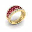 Diamond and Ruby Multi-Row Statement Ring