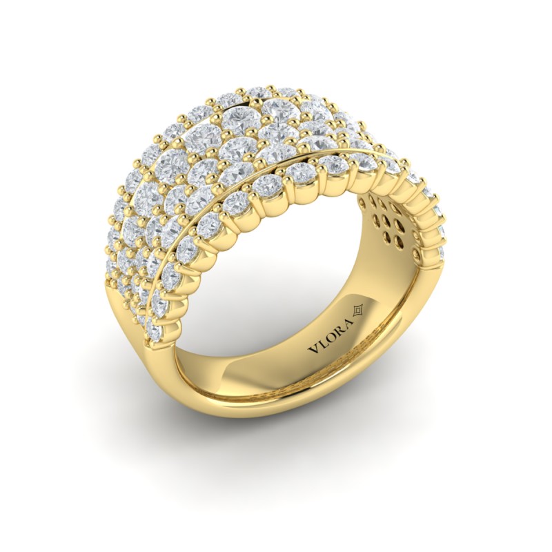 Diamond Multi-Row Statement Ring