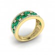 Multi Diamond and Emerald Statement Ring