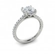 Classic Cathedral Engagement Ring with a Hidden Halo