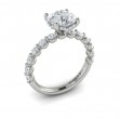Classic Round Engagement Ring with Floating Diamond Band