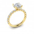 Classic Round Engagement Ring with Floating Diamond Band