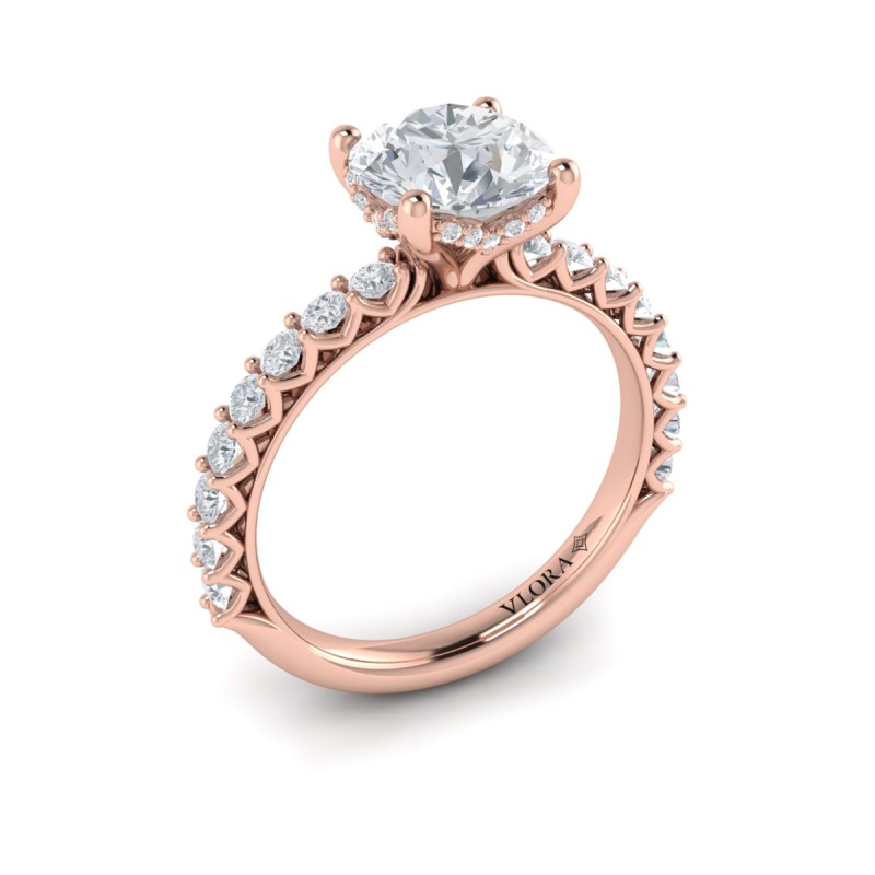 Woven Elegance Hidden Halo Round Engagement Ring