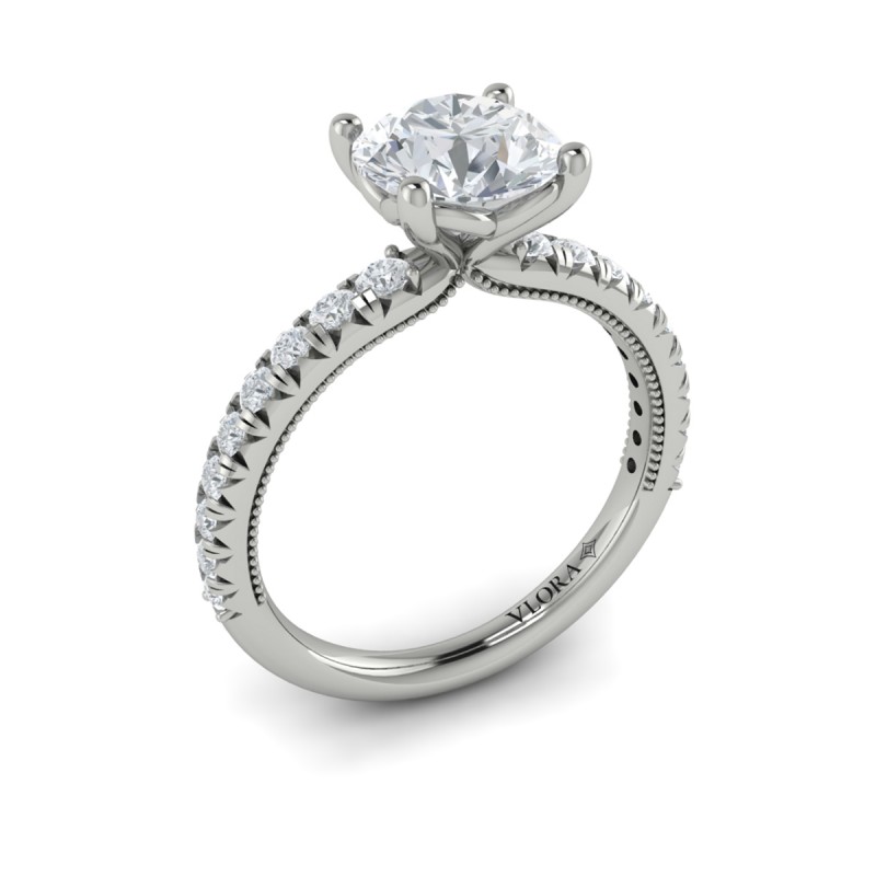 Classic French Pave Engagement Ring