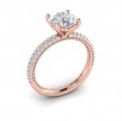 Shimmering Engagement Ring with Micropave Band