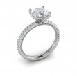 Shimmering Engagement Ring with Micropave Band