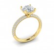 Shimmering Engagement Ring with Micropave Band
