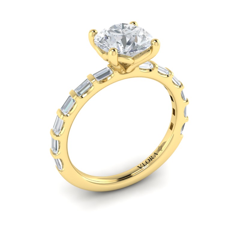 Shining Baguette Band Engagement Ring