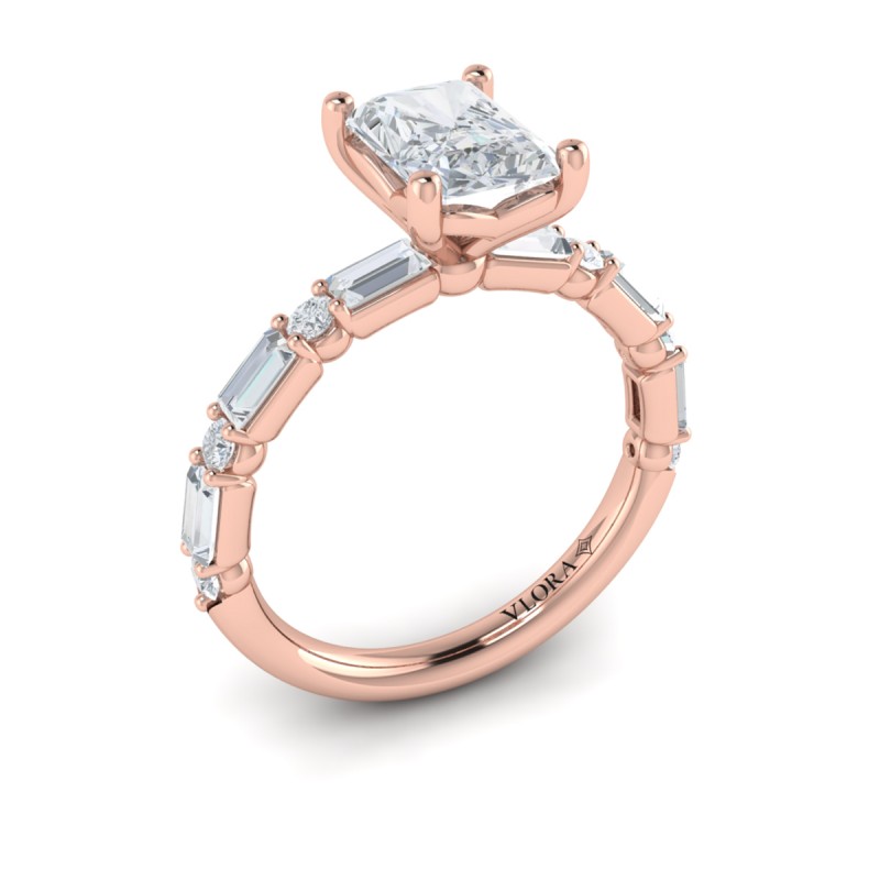 Daring Deco Emerald Cut Engagement Ring