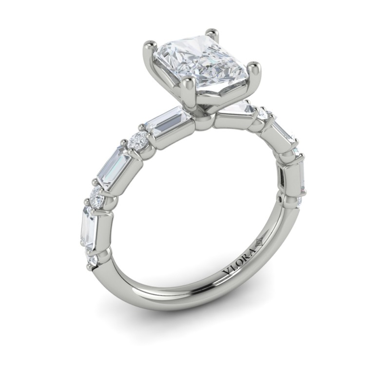 Daring Deco Emerald Cut Engagement Ring