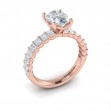 Eterna Oval Engagement Ring with Emerald Cut Band