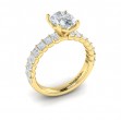 Eterna Oval Engagement Ring with Emerald Cut Band