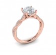 Twist Diamond Engagement Ring with Hidden Halo