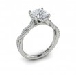 Twist Diamond Engagement Ring with Hidden Halo
