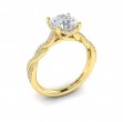 Twist Diamond Engagement Ring with Hidden Halo