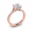 Woven Pave Round Diamond Engagement Ring