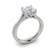 Woven Pave Round Diamond Engagement Ring