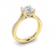 Woven Pave Round Diamond Engagement Ring