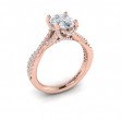 Woven Pave Oval Diamond Engagement Ring