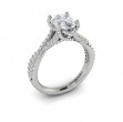 Woven Pave Oval Diamond Engagement Ring